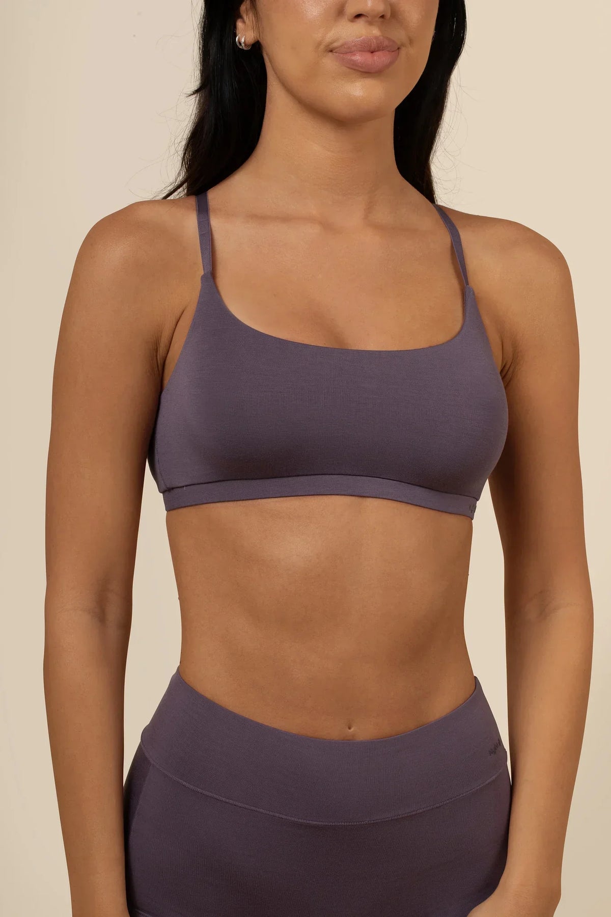 Women's Scoop Neck Bralette in Currant Main image