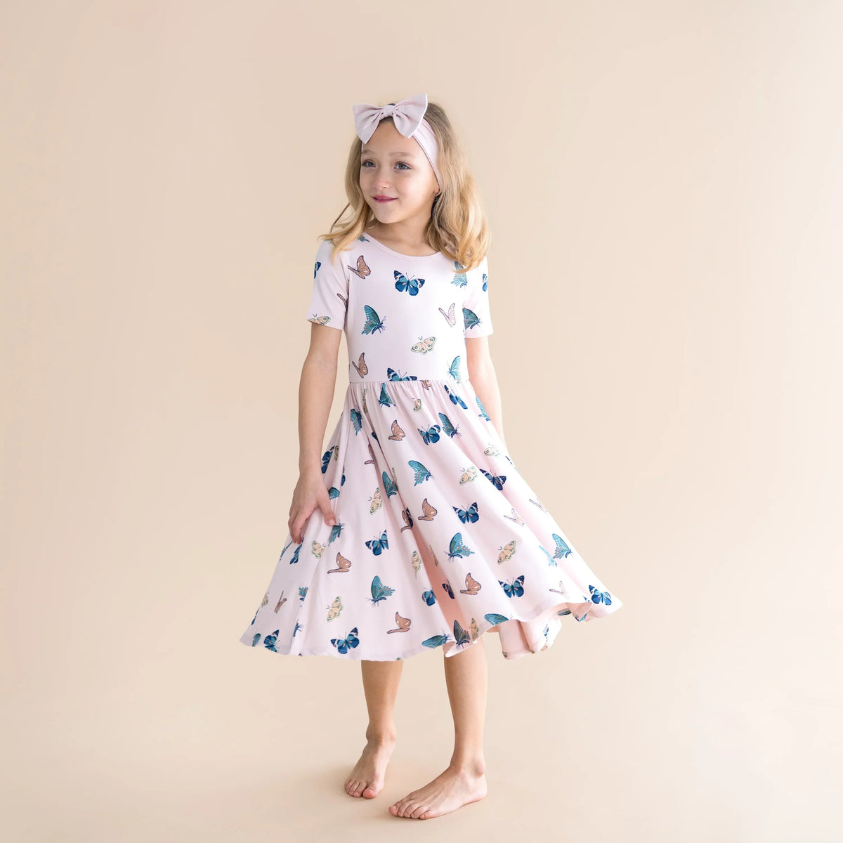 Twirl Dress in Blush Butterfly Main image