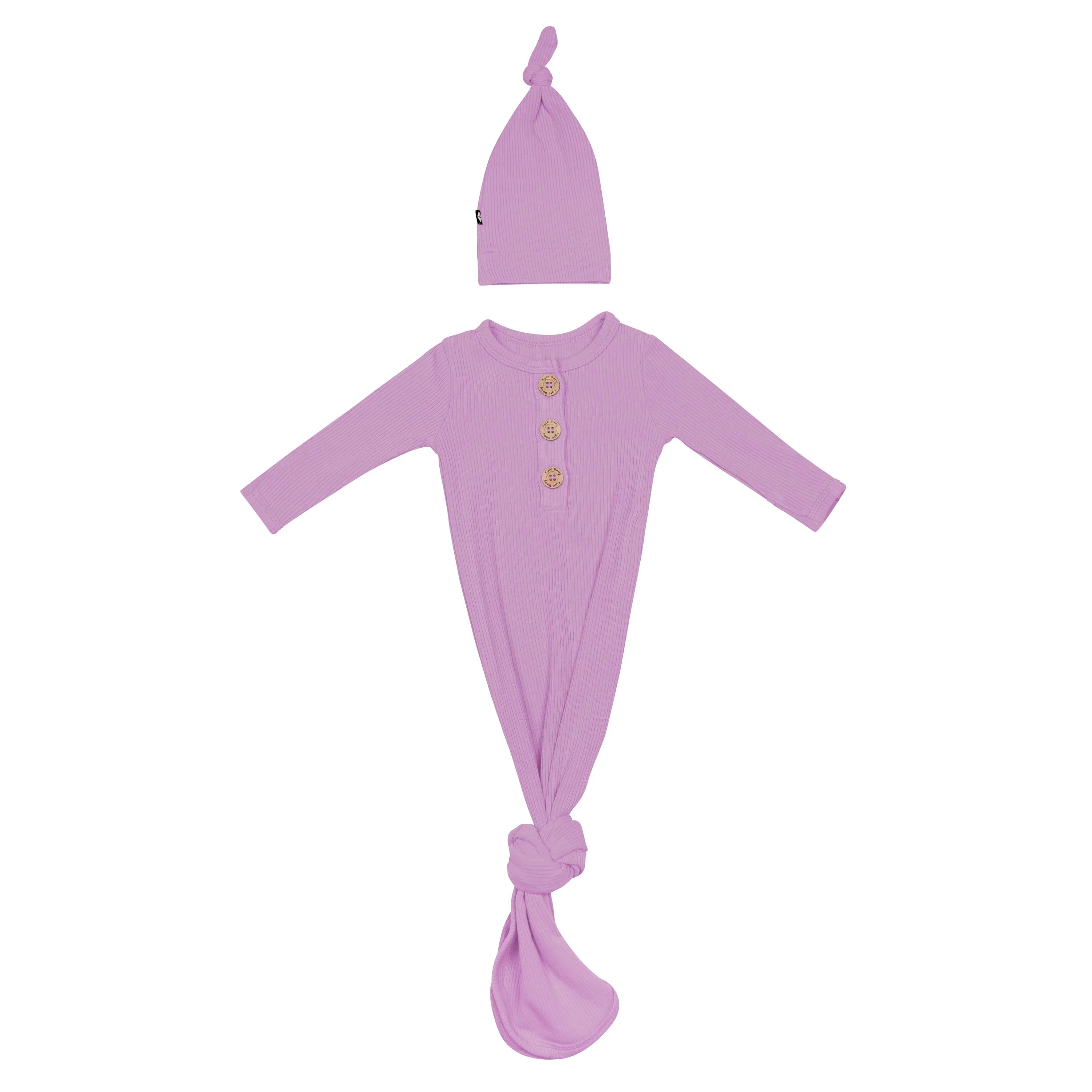 Ribbed Knotted Gown with Hat Set in Poi Secondary image