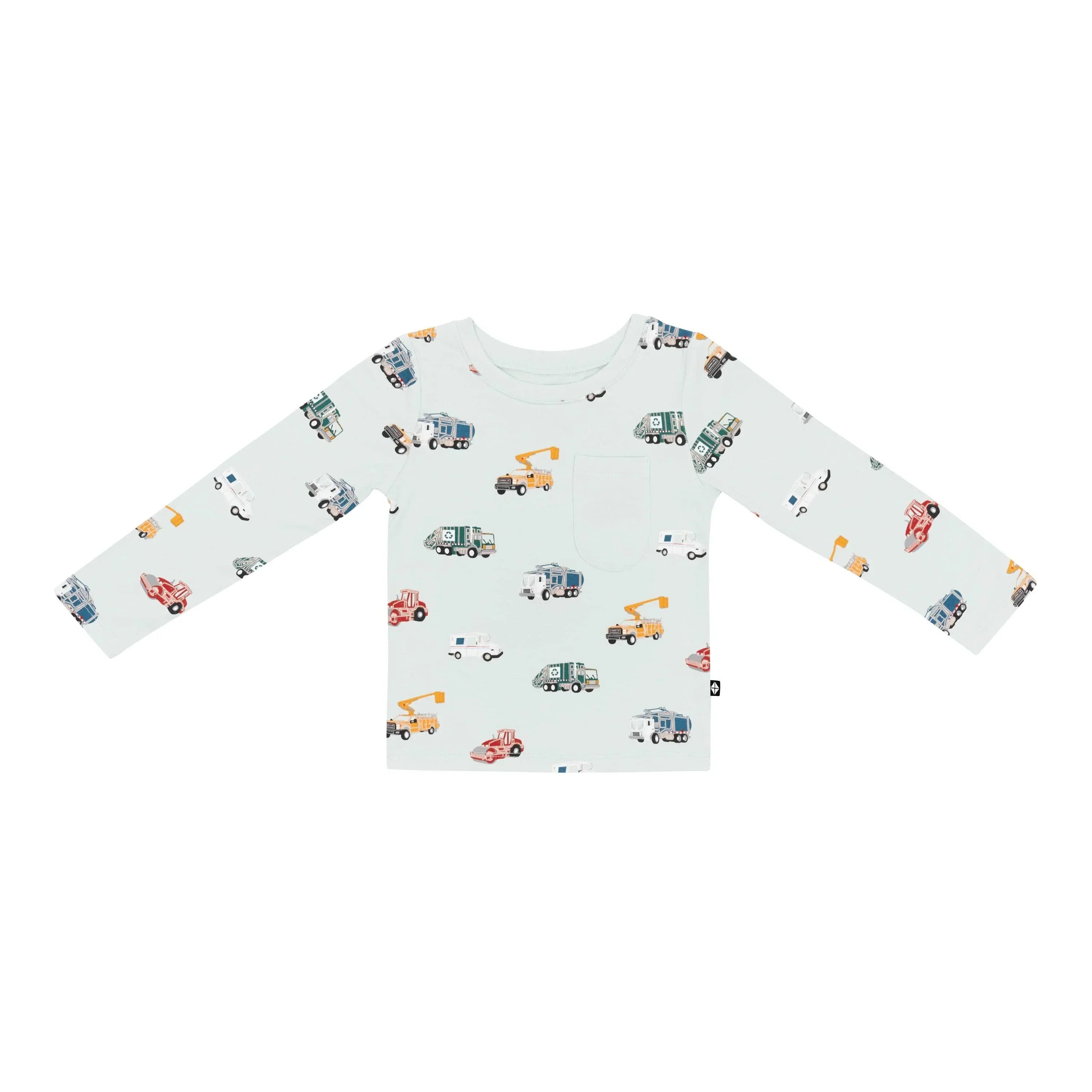 Long Sleeve Toddler Crew Neck Tee in City Vehicles Secondary image