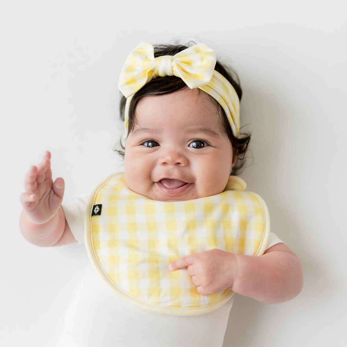 Cushy Bib in Gingham Chamomile Main image
