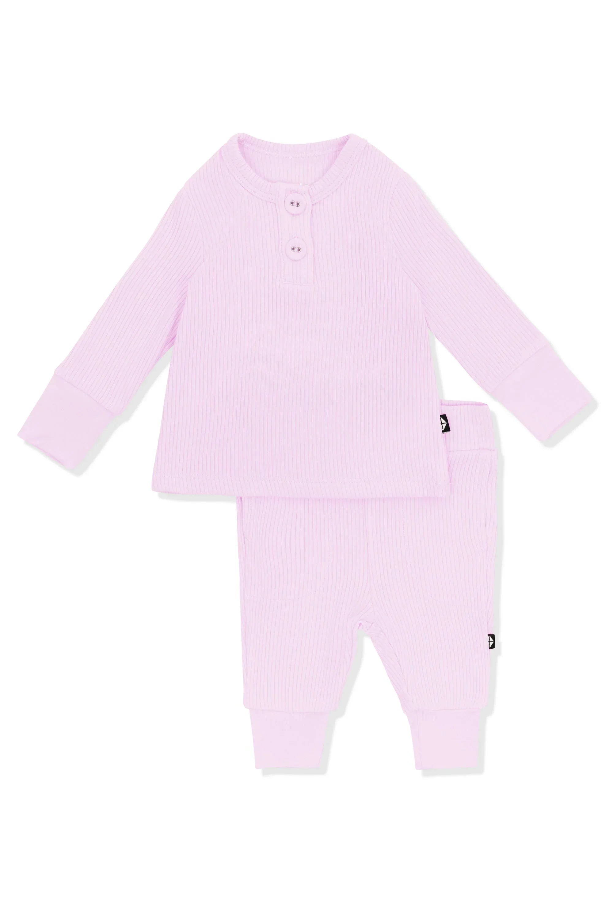 Ribbed Infant Henley Set in Thistle Secondary image