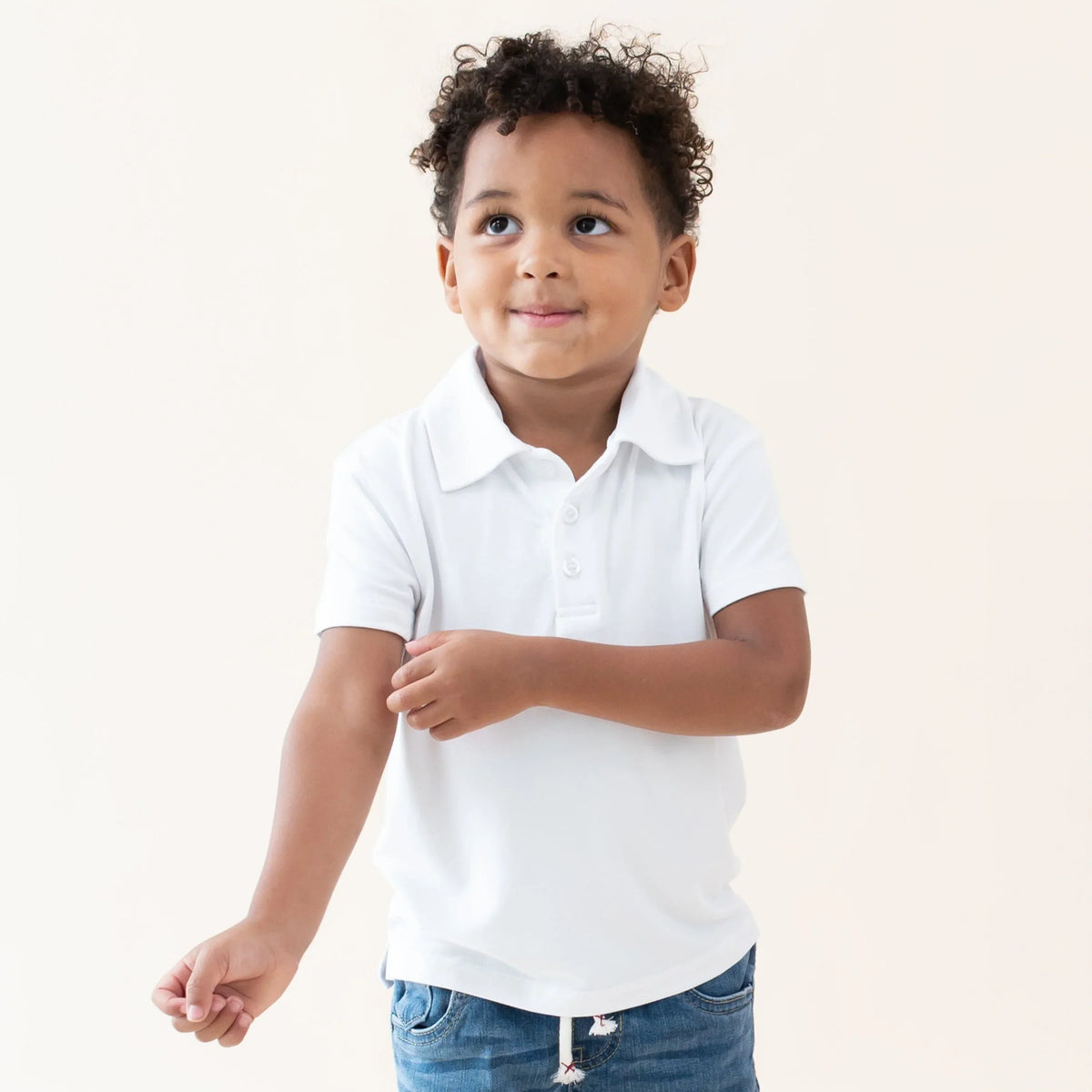 Toddler Short Sleeve Polo in Snow
