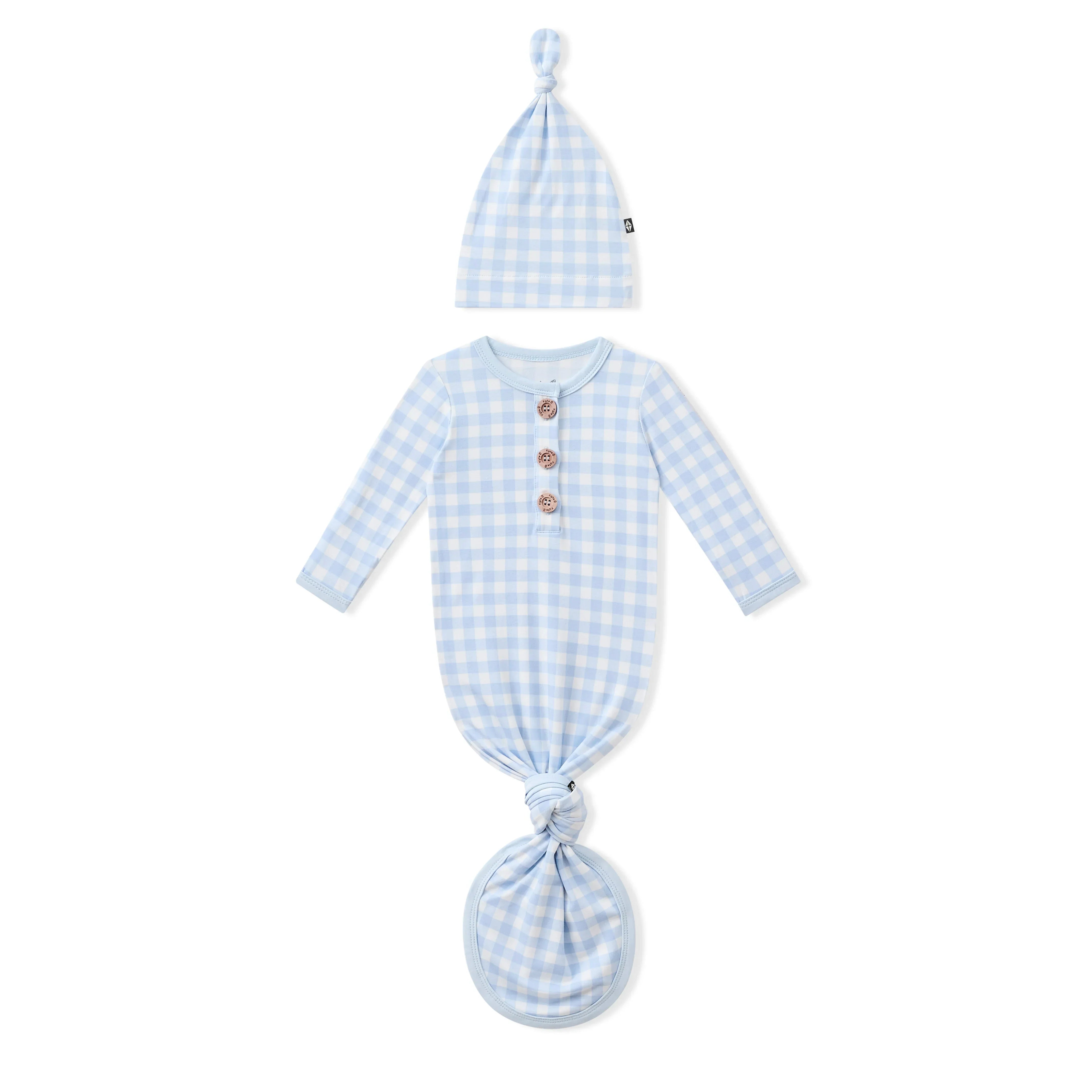 Knotted Gown with Hat Set in Gingham Breeze Secondary image