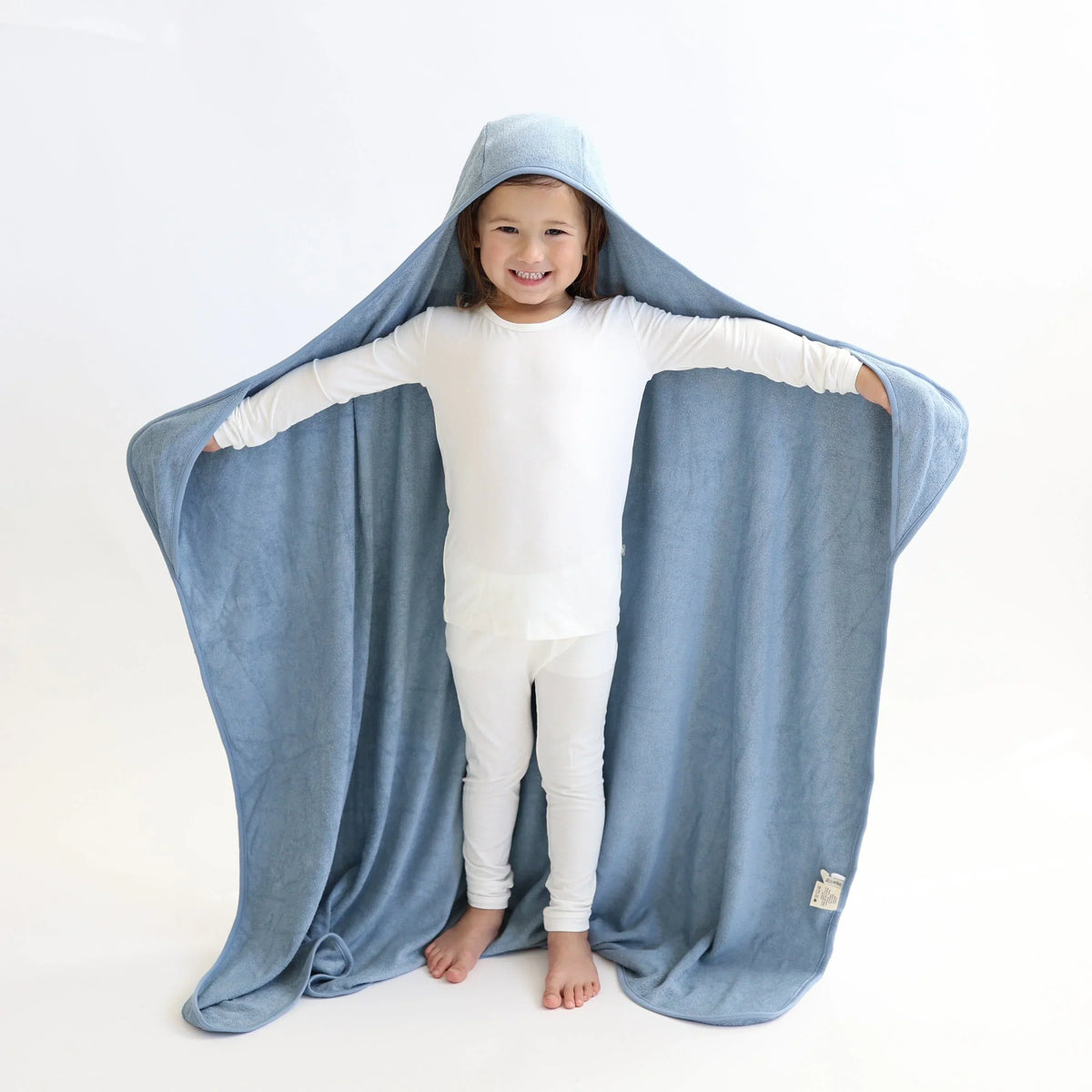 Toddler Hooded Bath Towel in Slate Main image