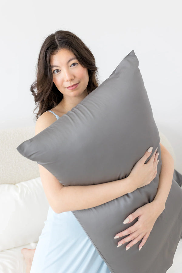 Bamboo Sateen Pillowcase Set in Ash