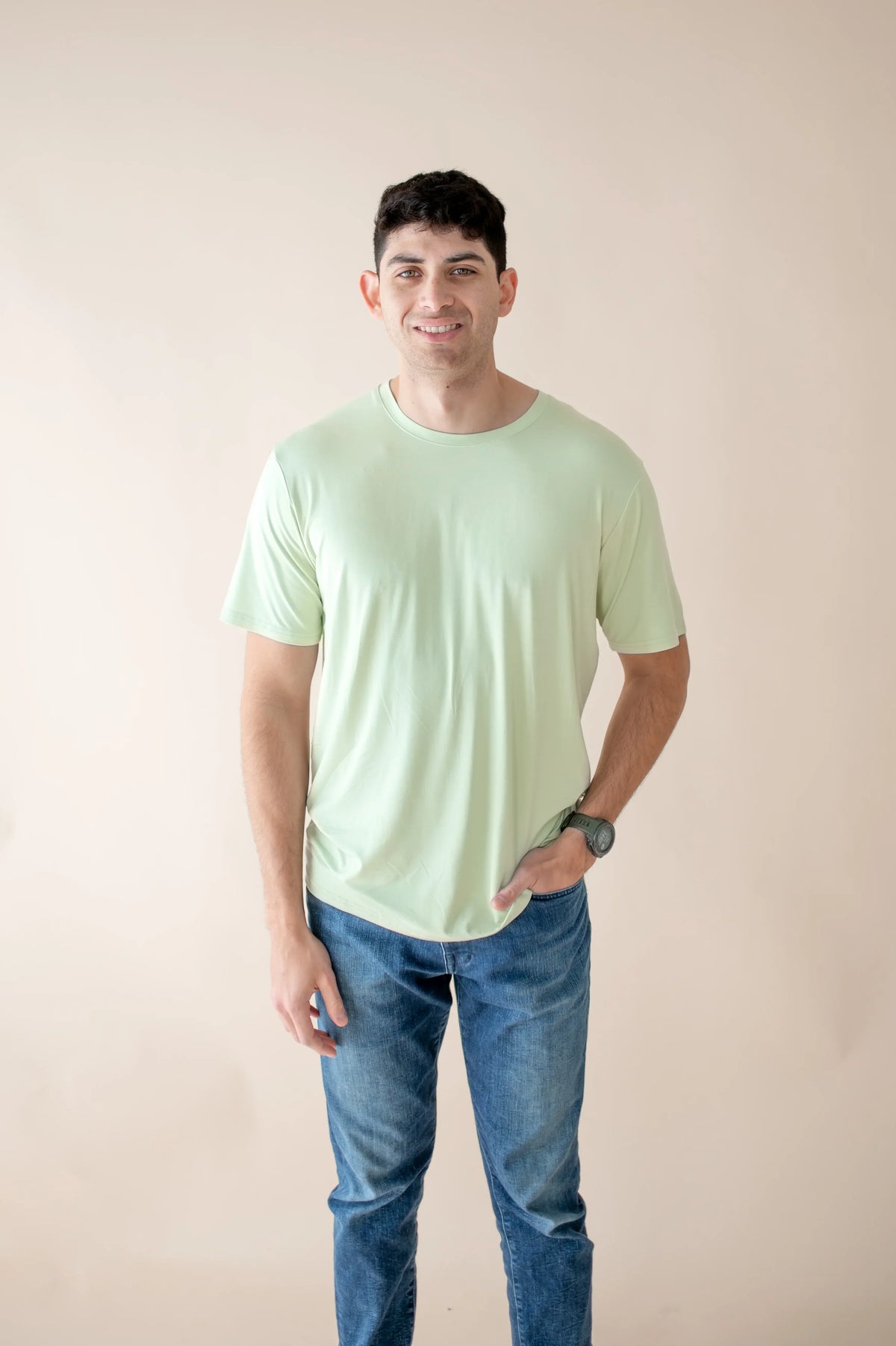 Men's Crew Neck Tee in Basil Main image
