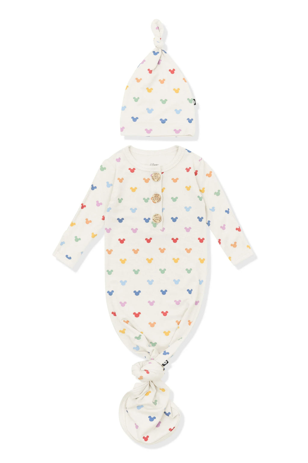 Knotted Gown with Hat Set in Pastel Mickey Mouse