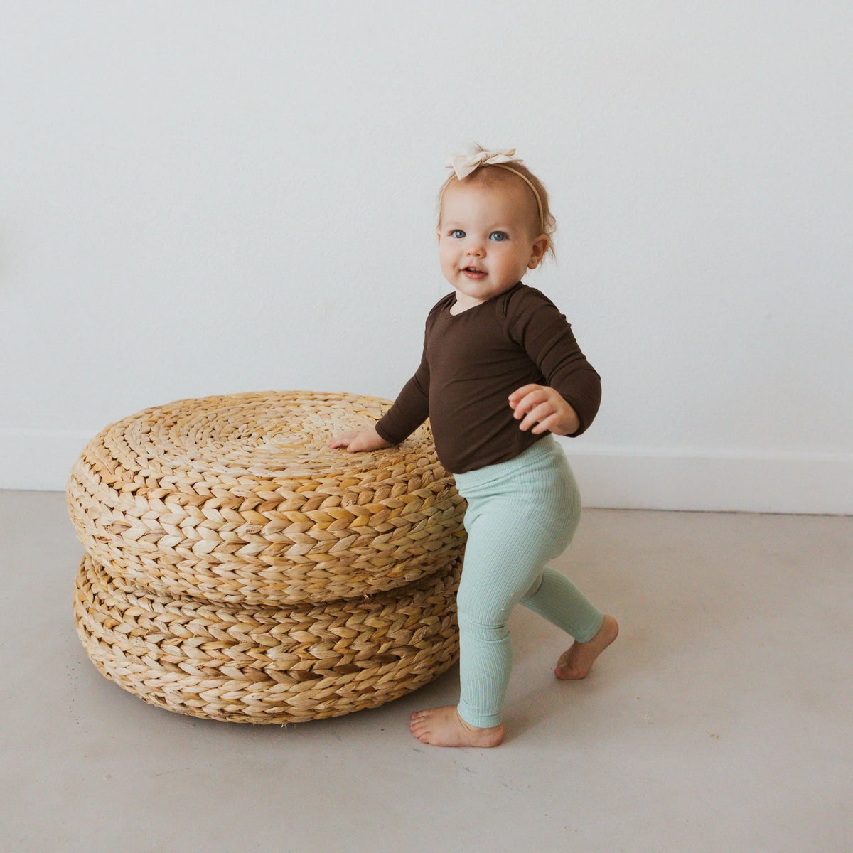 Ribbed Leggings in Sage Main image