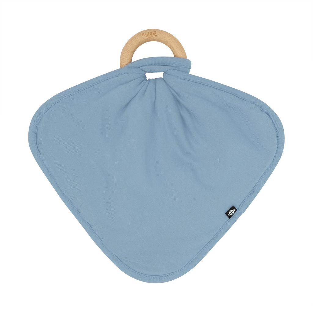 Lovey in Slate with Removable Wooden Teething Ring