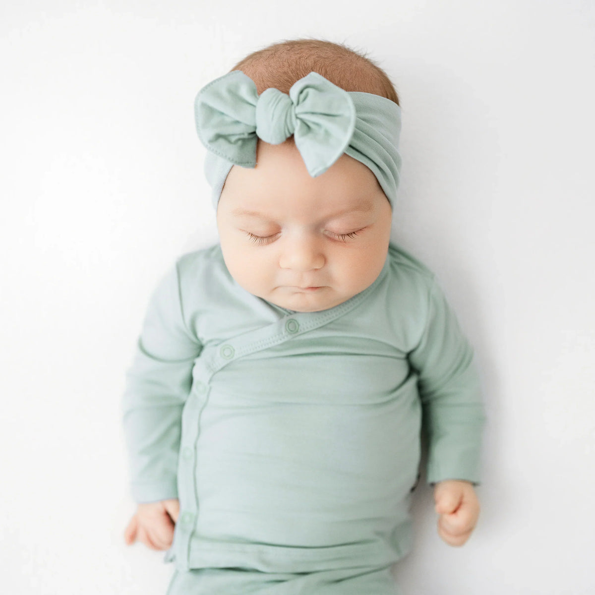Knotted Bow Headband in Sage Main image