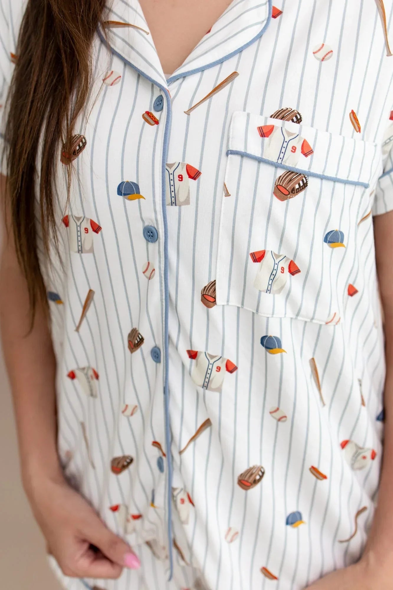 Women's Short Sleeve Pajama Set in Home Run Secondary image