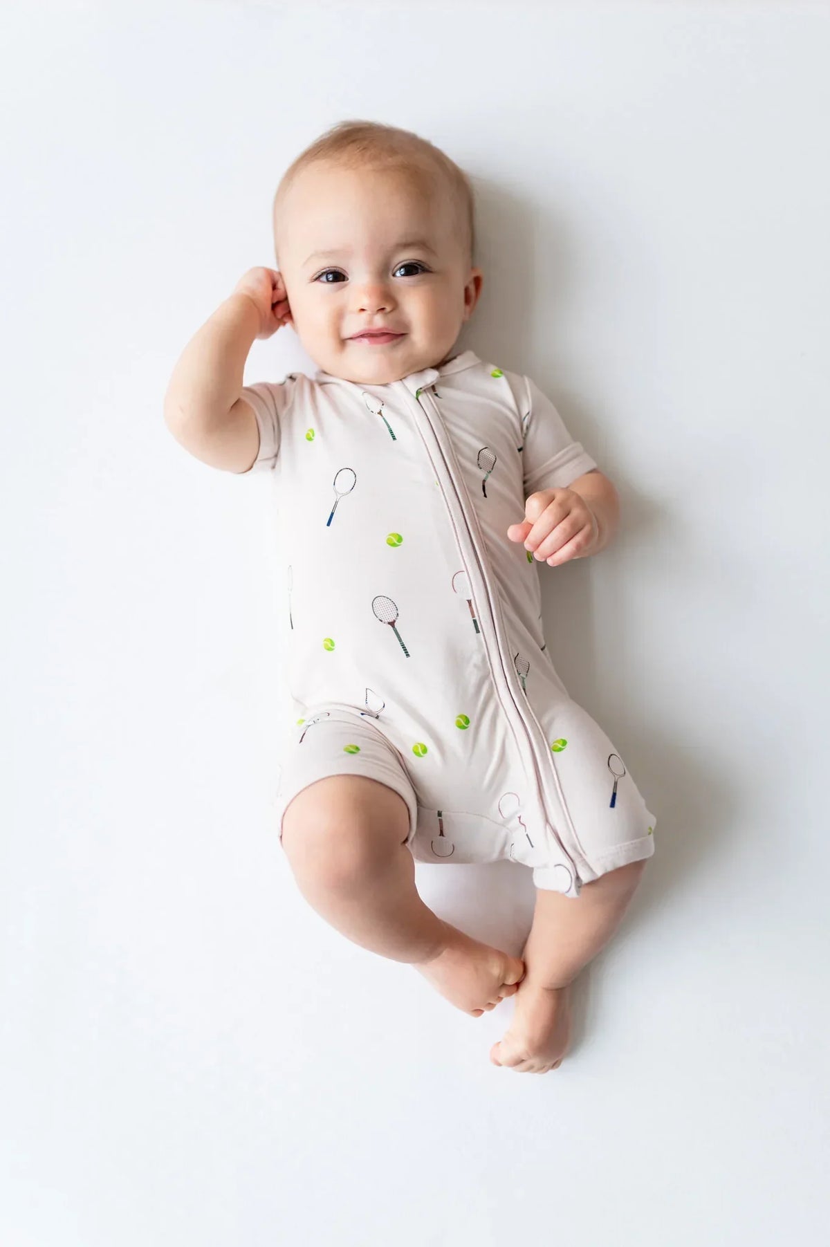 Zipper Shortall Romper in Tennis Main image