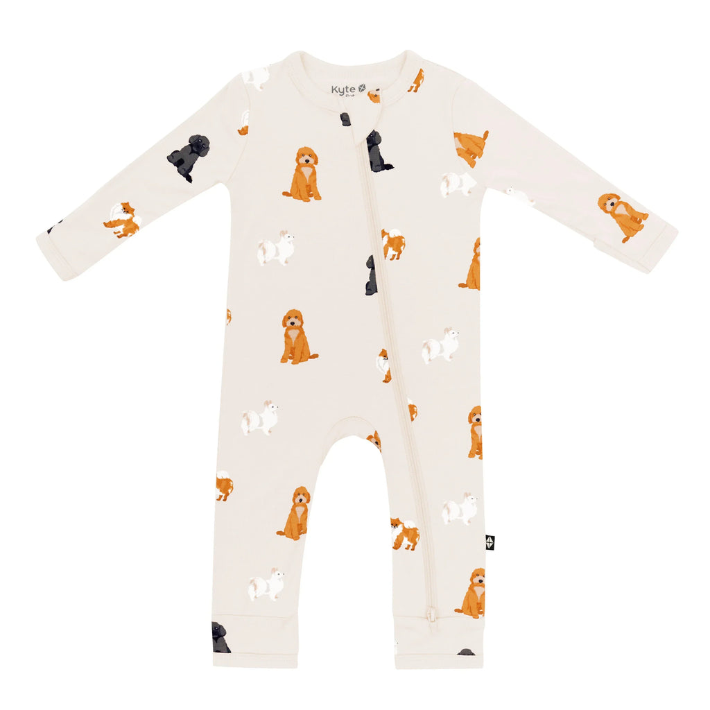 Zippered Romper in Fluffy Dog