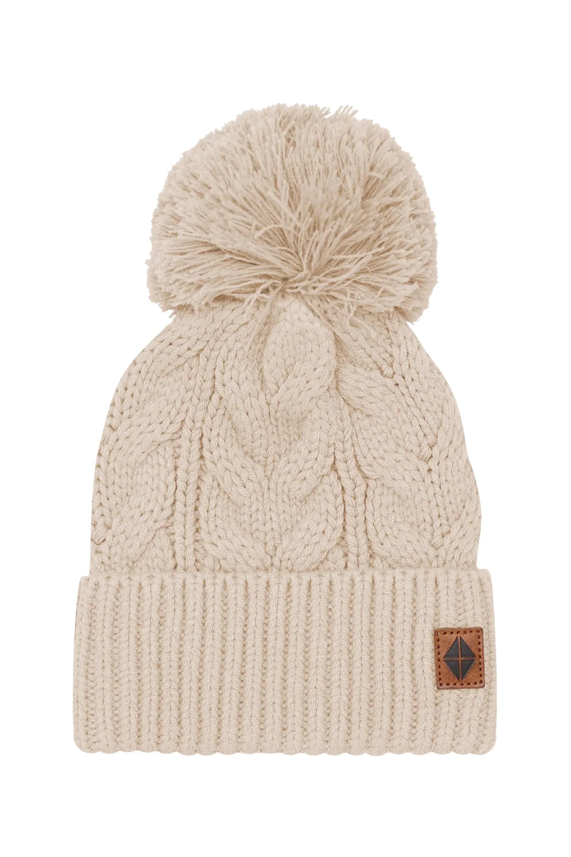 Chunky Cable Knit Beanie in Almond Secondary image