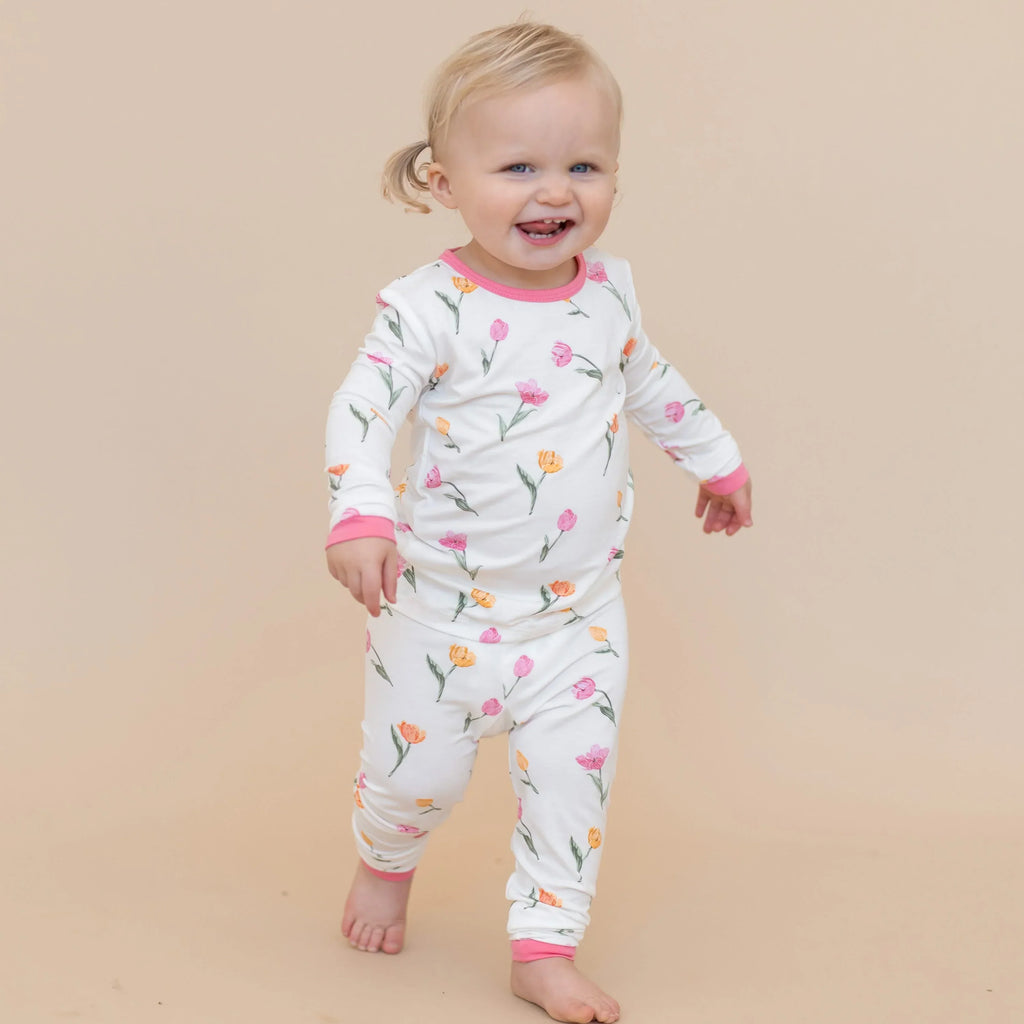 Long Sleeve Pajamas in Tulip