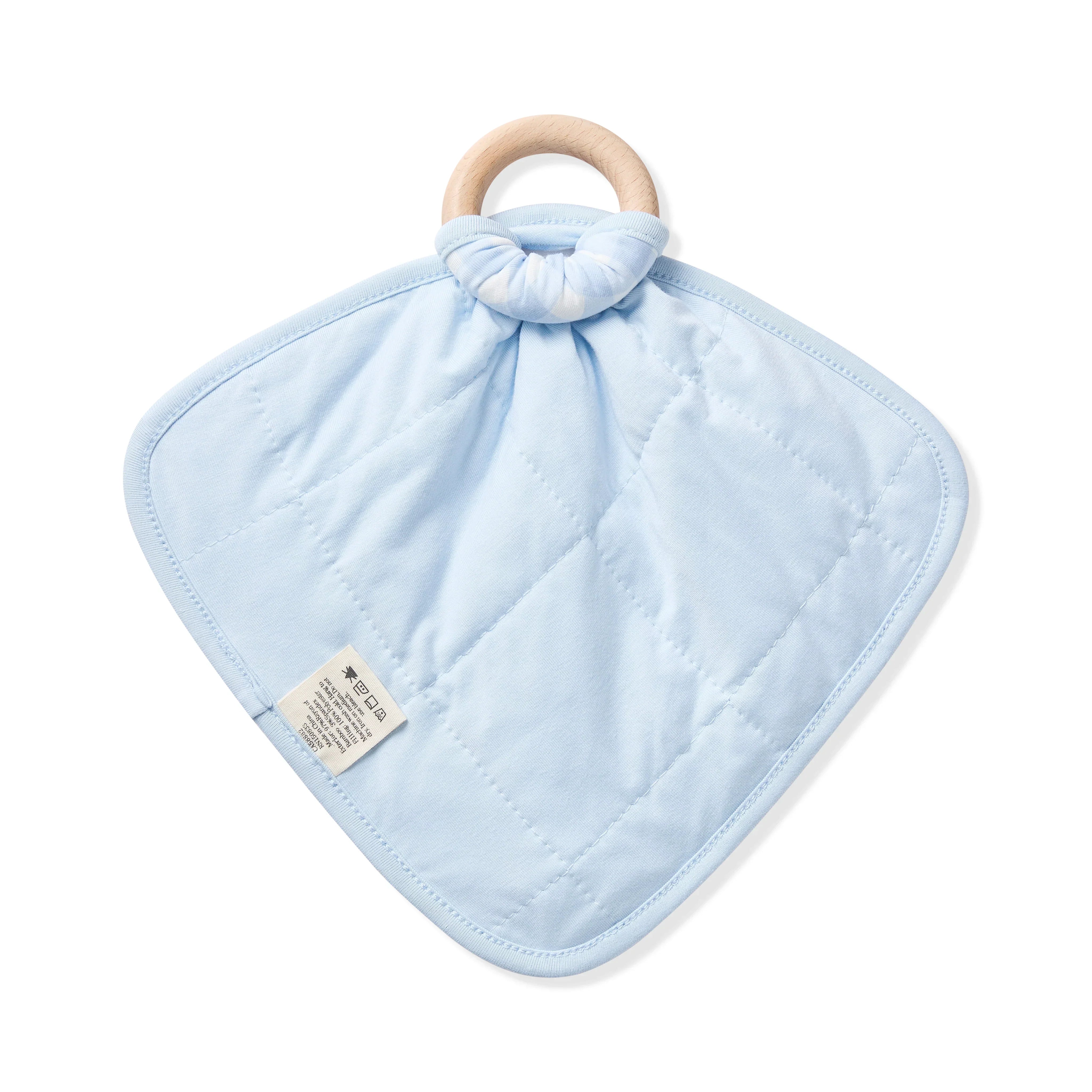Lovey in Gingham Breeze with Removable Wooden Teething Ring Secondary image
