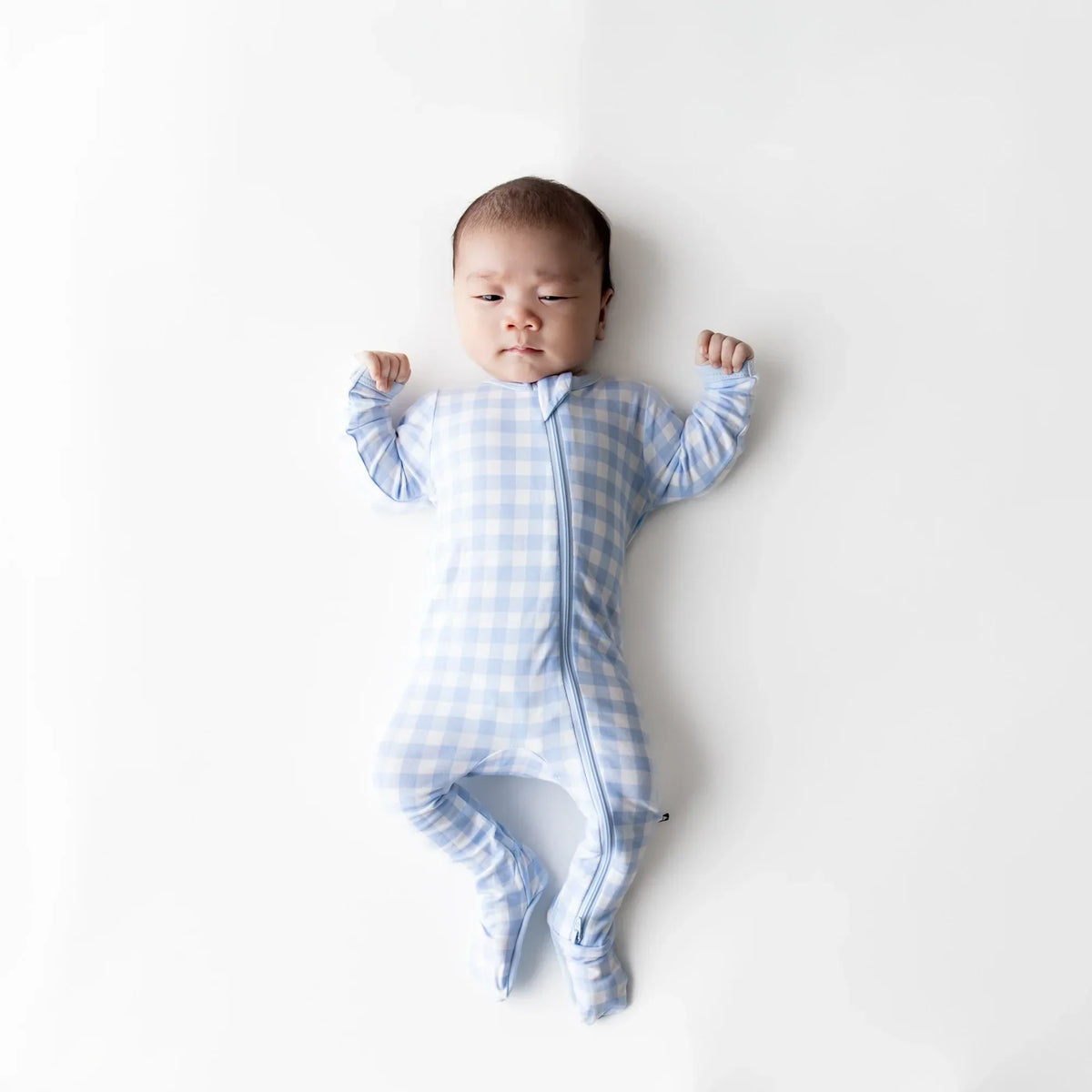 Zippered Footie in Gingham Breeze Main image