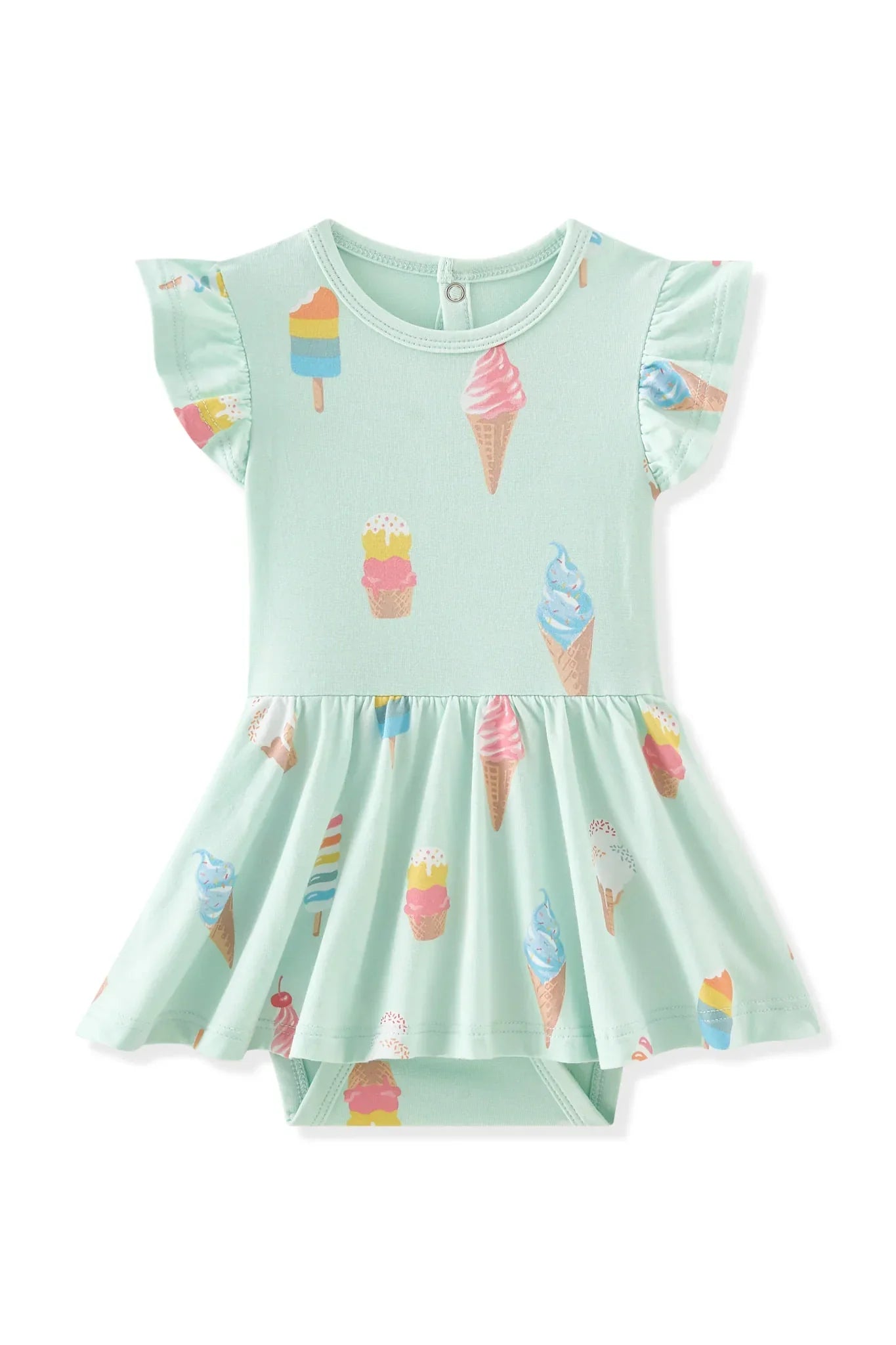 Twirl Bodysuit Dress in Mint Ice Cream Secondary image