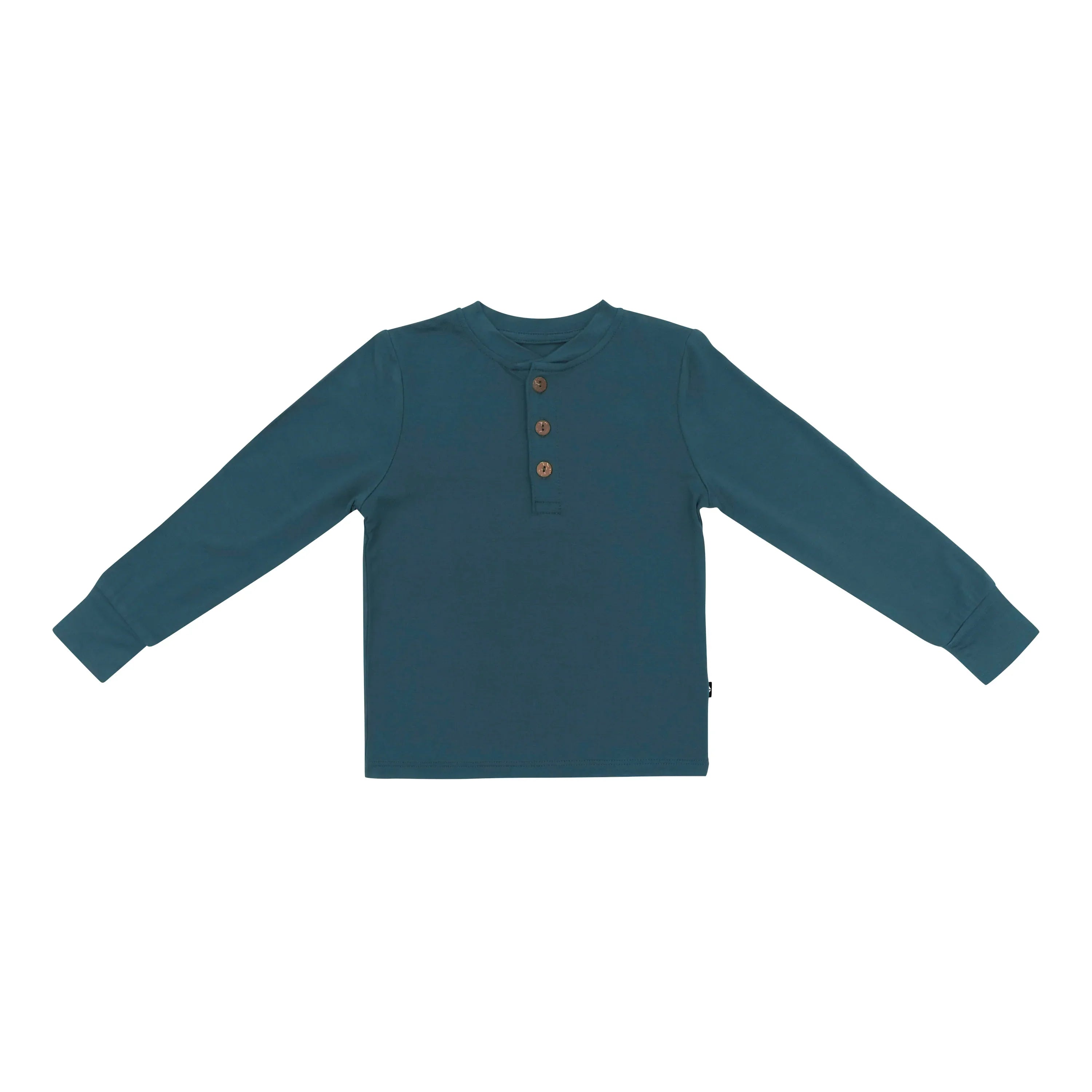 Long Sleeve Toddler Henley Tee in Atlantic Secondary image