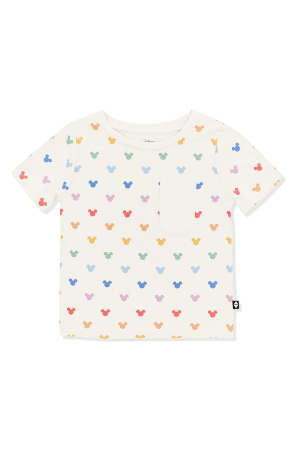 Toddler Crew Neck Tee in Pastel Mickey Mouse
