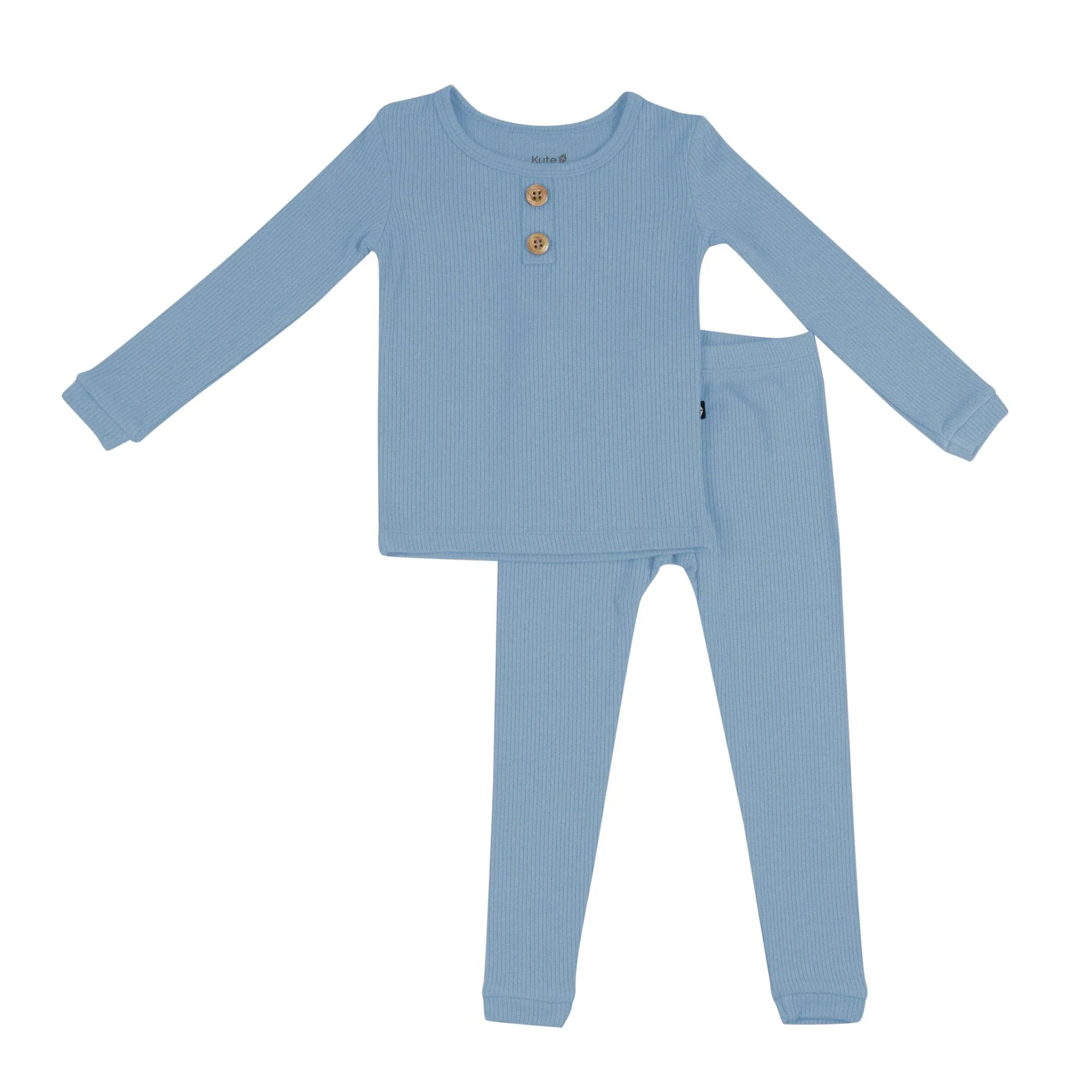 Ribbed Henley Set in Slate Secondary image