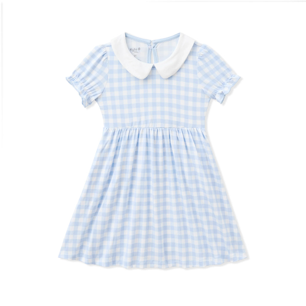 Peter Pan Collar Dress in Gingham Breeze