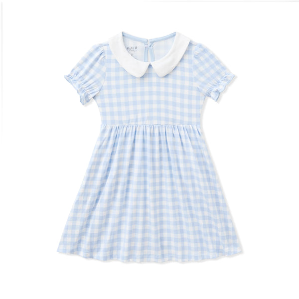 Peter Pan Collar Dress in Gingham Breeze
