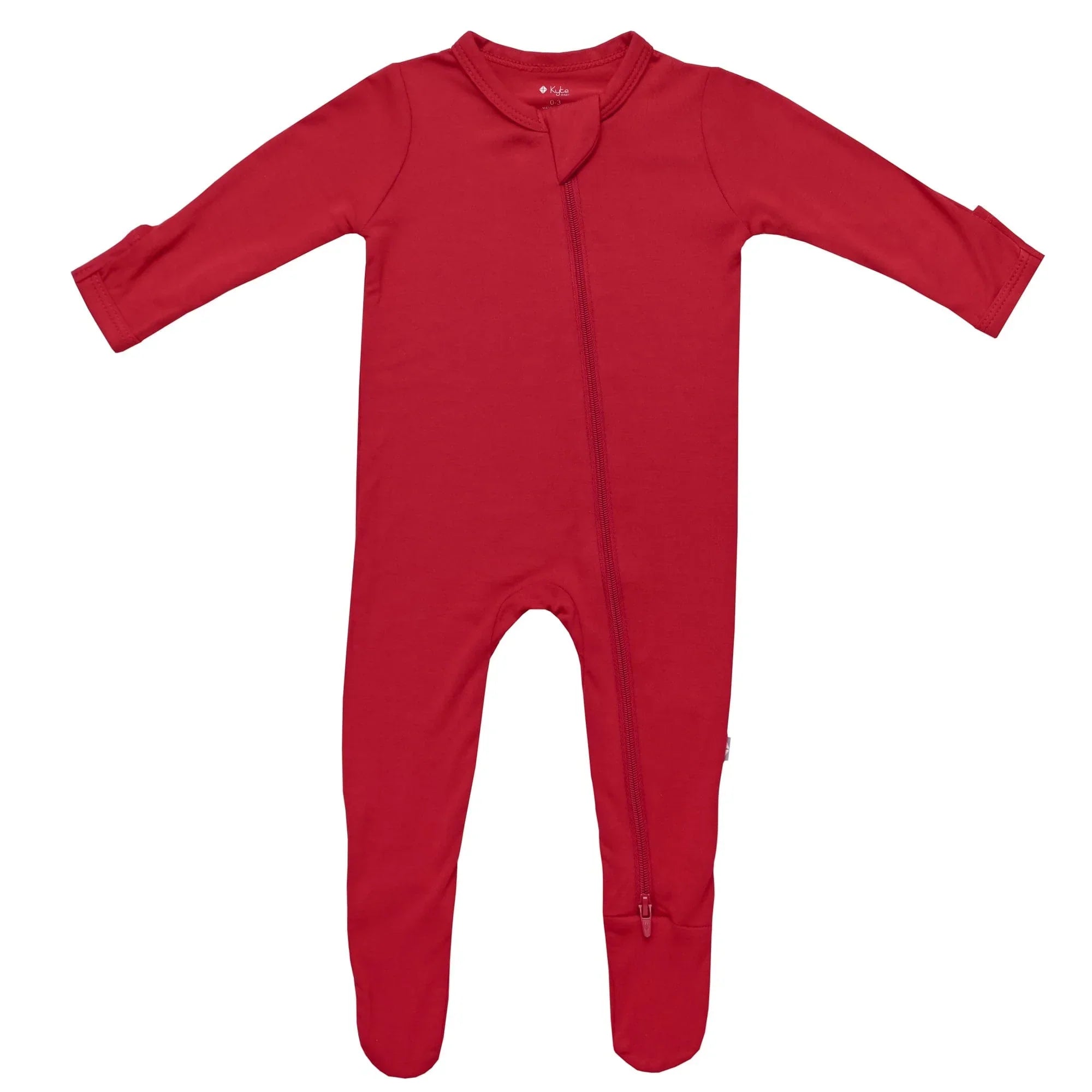Zippered Footie in Cardinal Secondary image