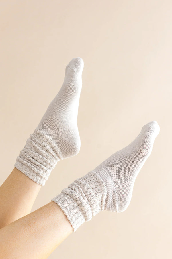 Adult Scrunch Socks in Oat