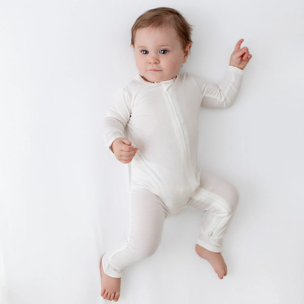 Zippered Romper in Cloud