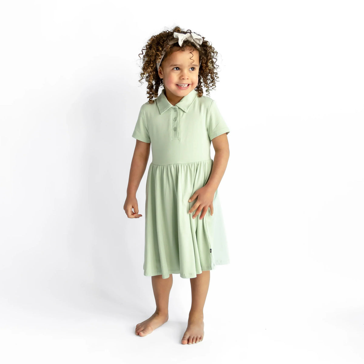 Polo Dress in Basil Main image
