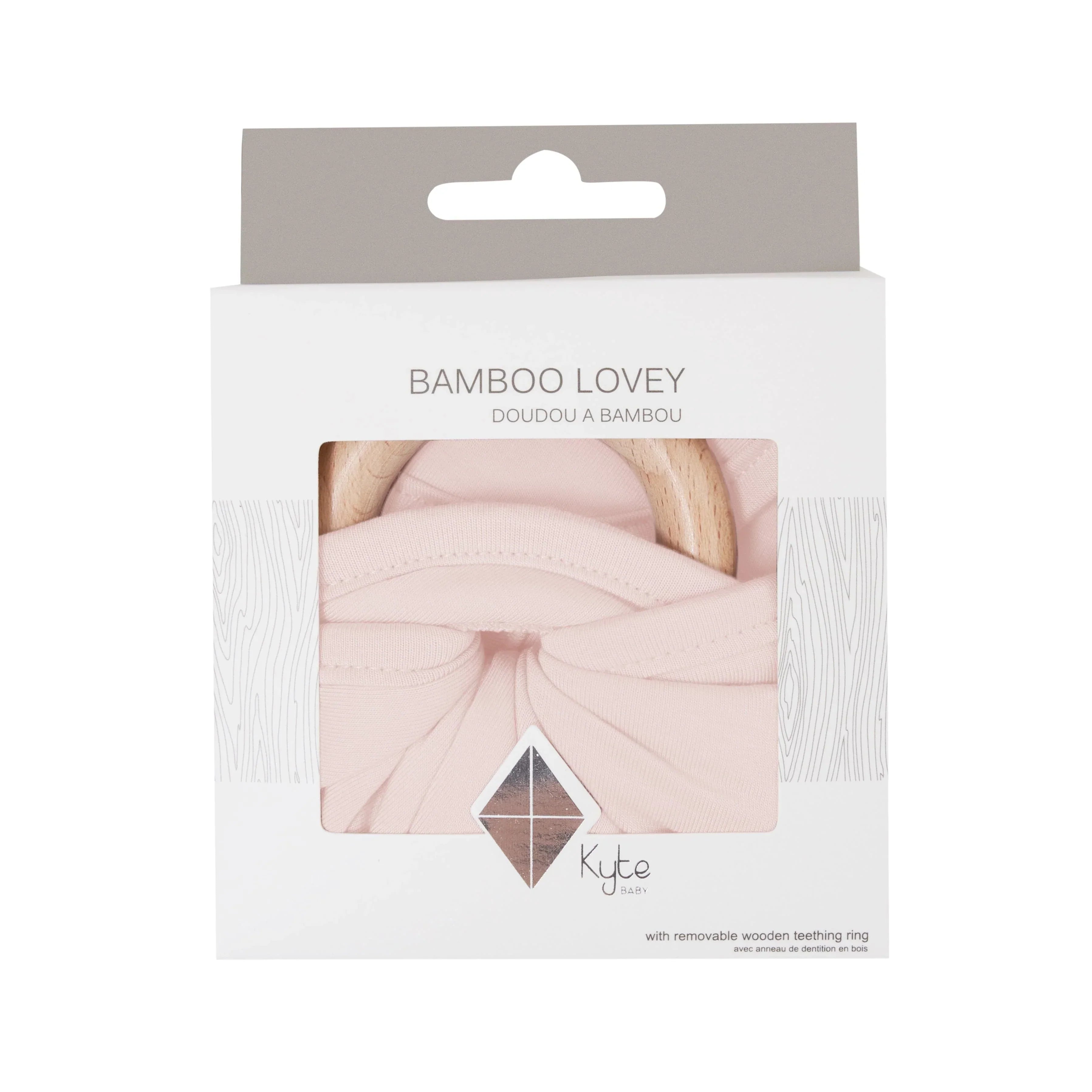 Lovey in Blush with Removable Wooden Teething Ring Secondary image