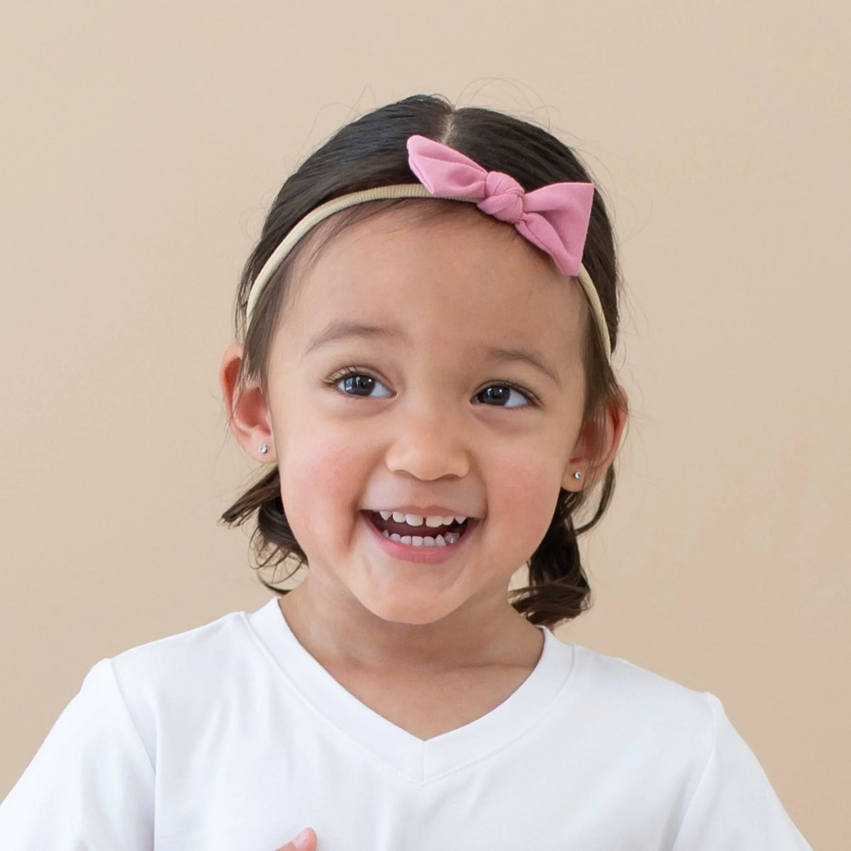 Tiny Nylon Bow in Apple Blossom Main image