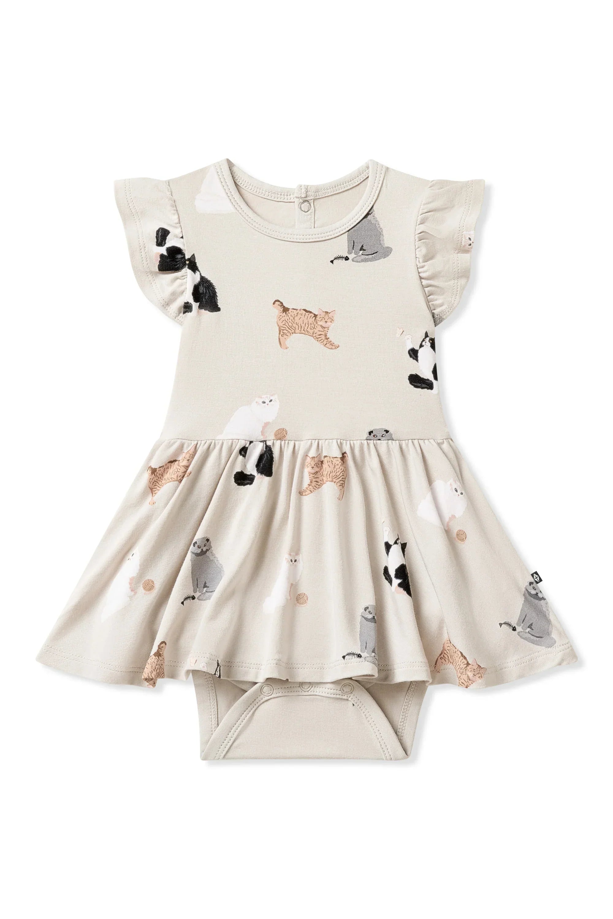 Twirl Bodysuit Dress in Fluffy Cat Secondary image
