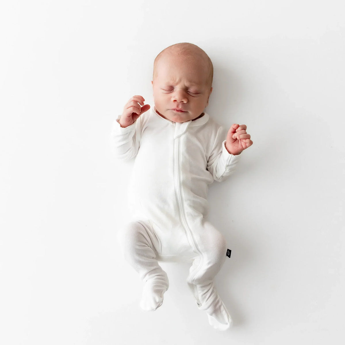 Zippered Footie in Cloud Main image