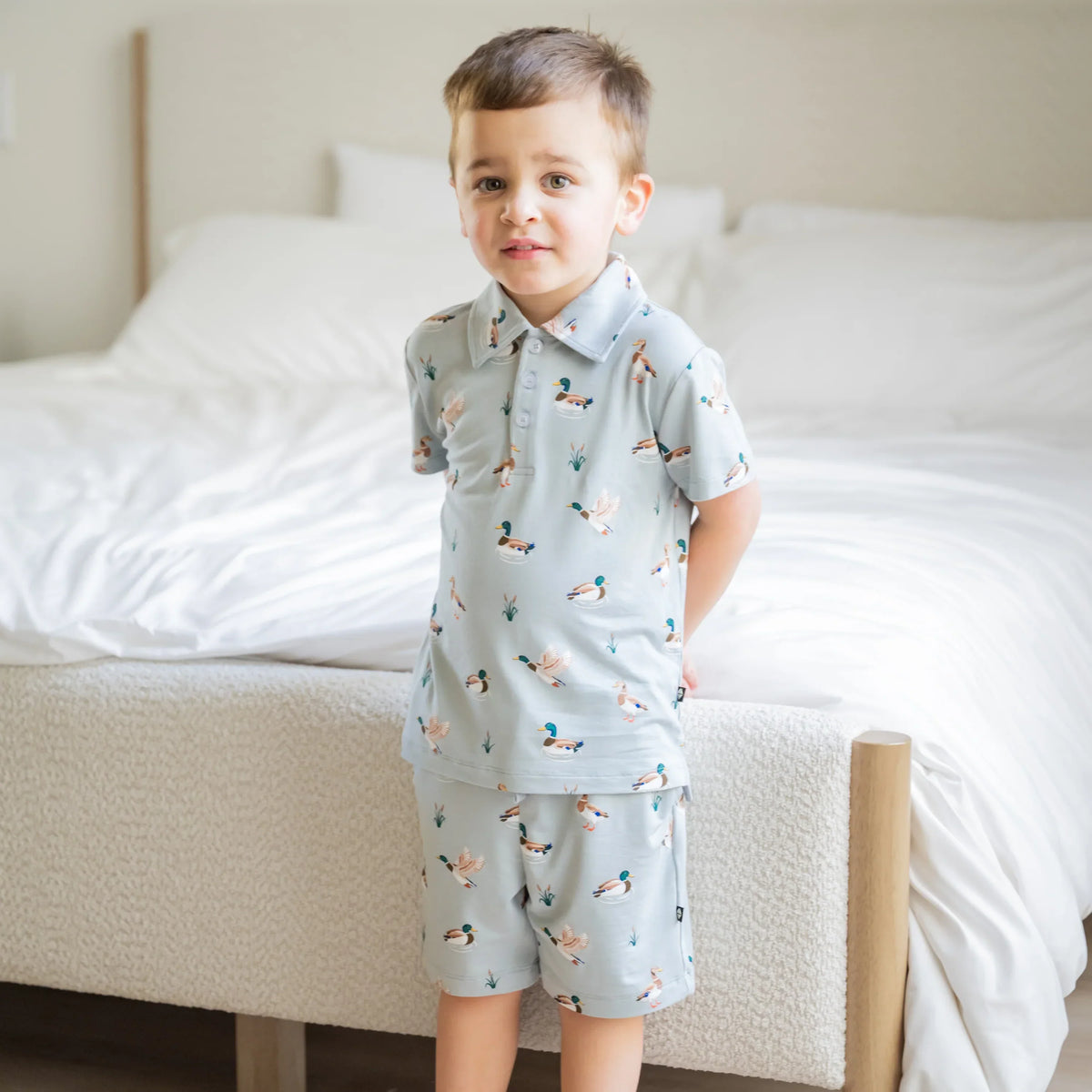 Toddler Short Sleeve Polo in Mallard Duck Main image