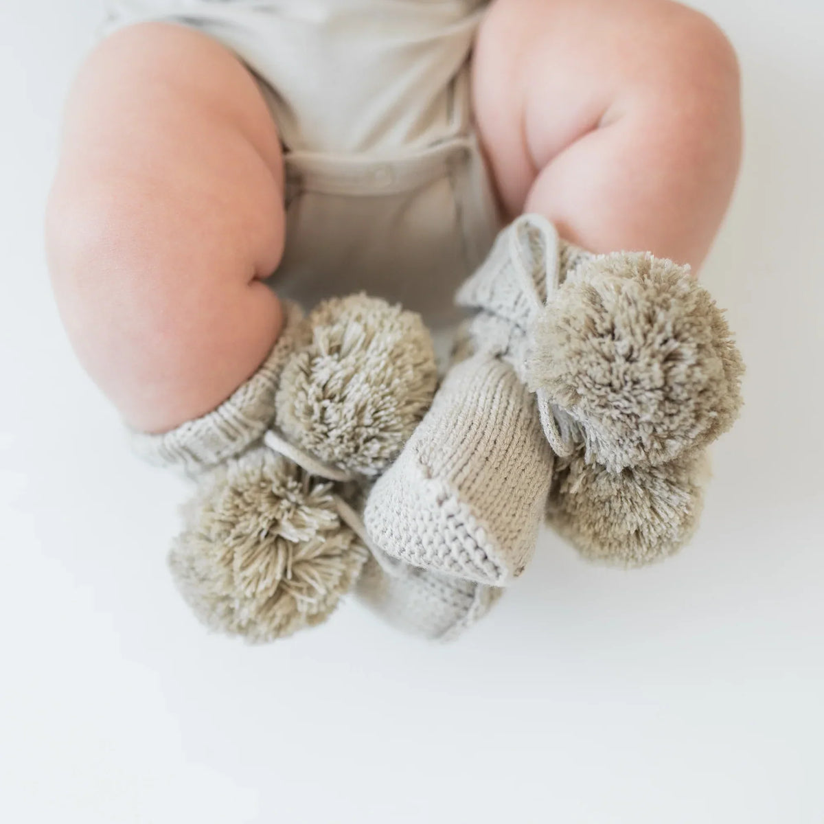 Knit Booties in Almond Main image