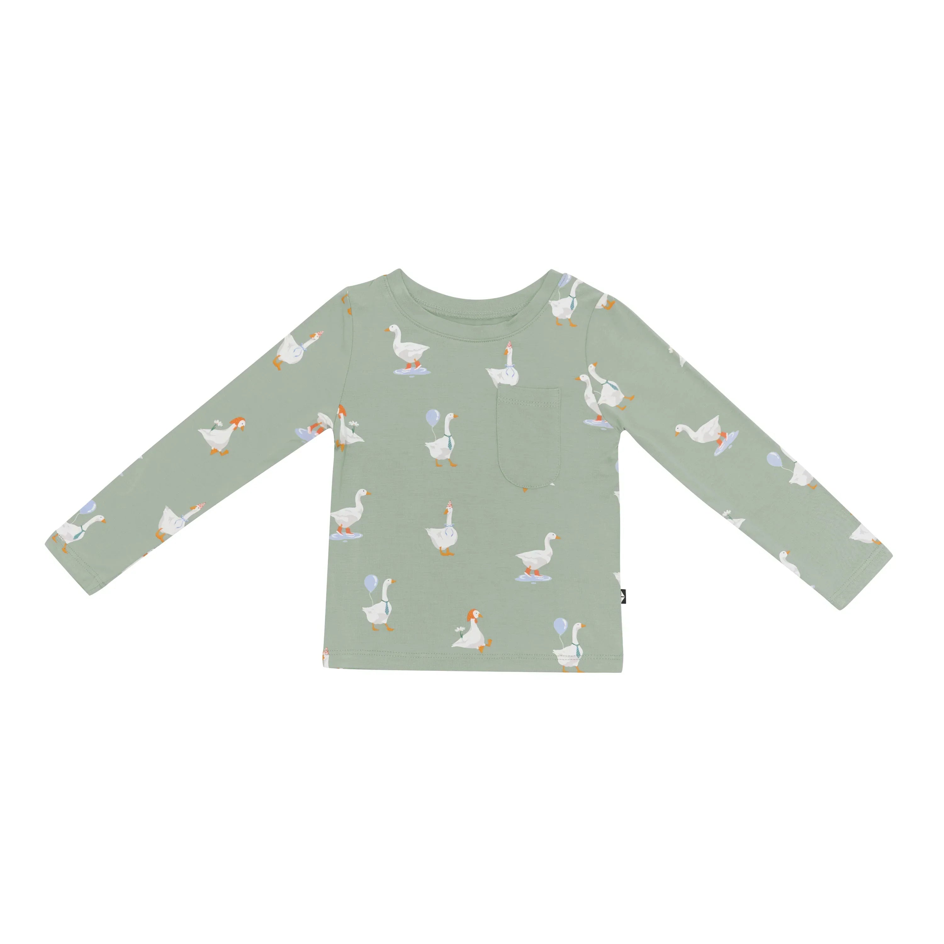 Long Sleeve Toddler Crew Neck Tee in Silly Goose Secondary image