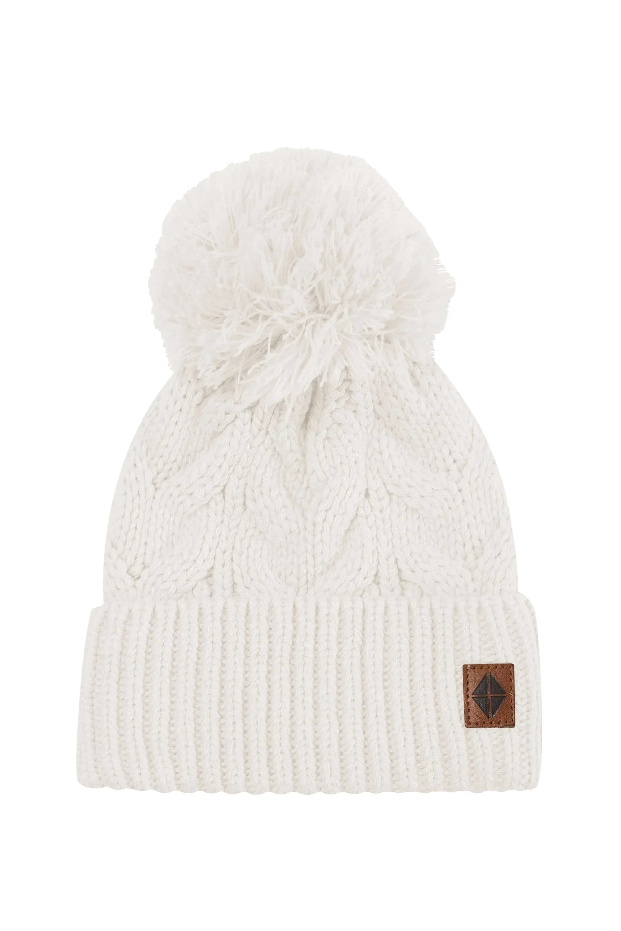 Chunky Cable Knit Beanie in Oat Secondary image