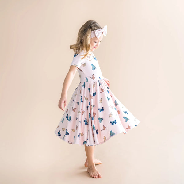 Twirl Dress in Blush Butterfly