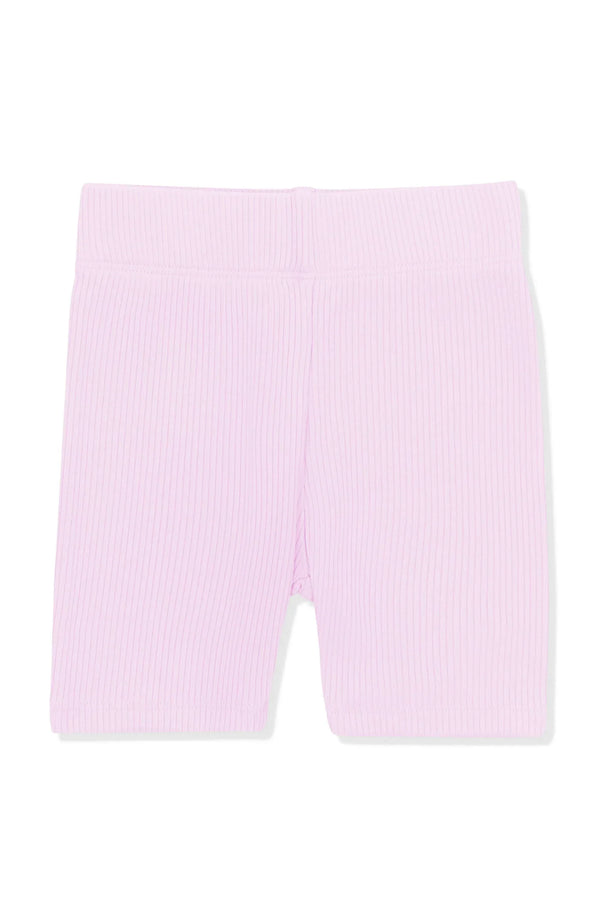 Ribbed Toddler Biker Shorts in Thistle