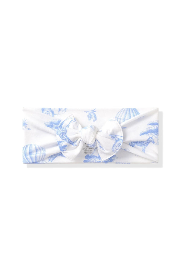 Knotted Bow Headband in Toile Safari