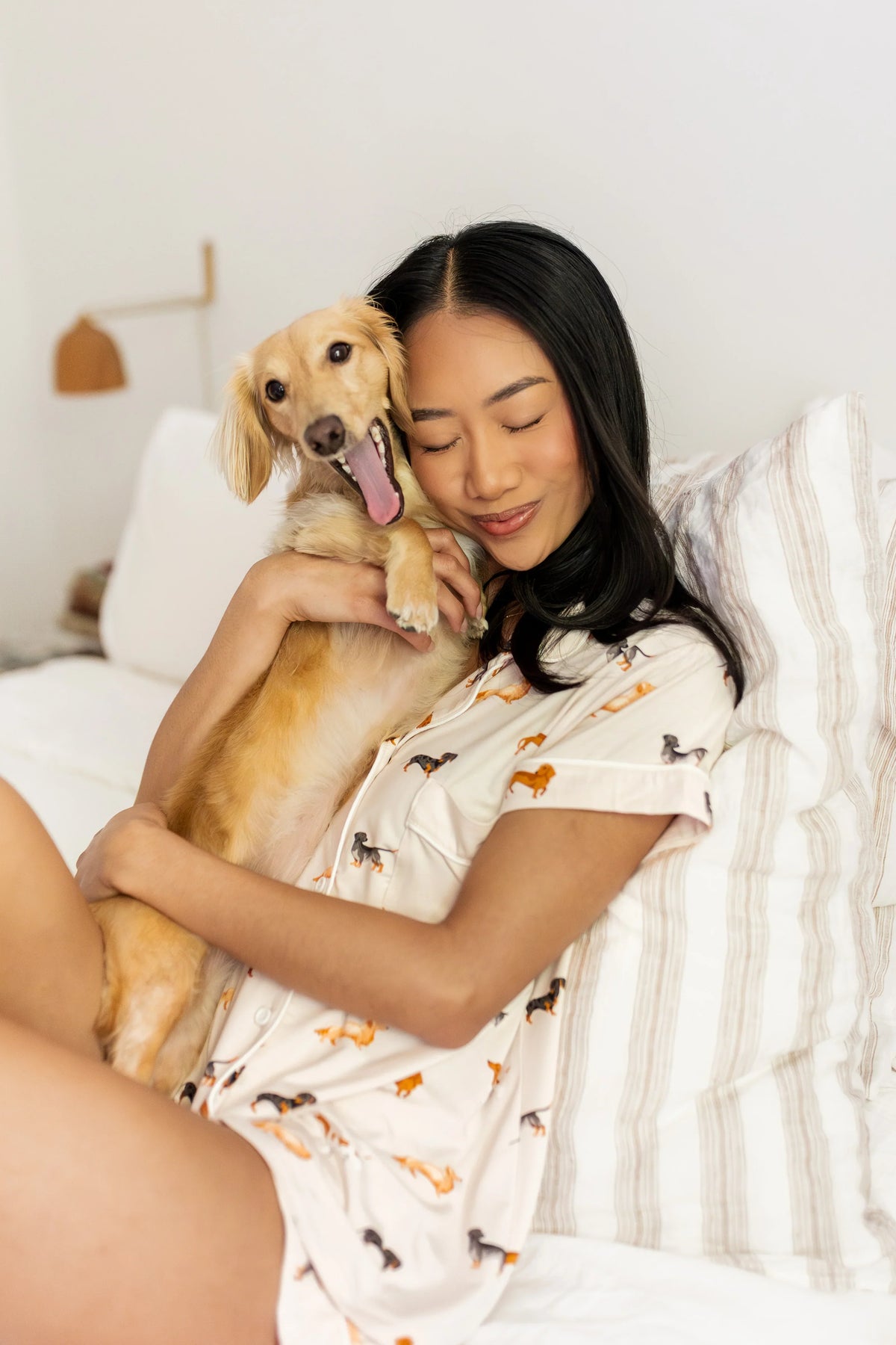 Women's Short Sleeve Pajama Set in Dachshund Main image