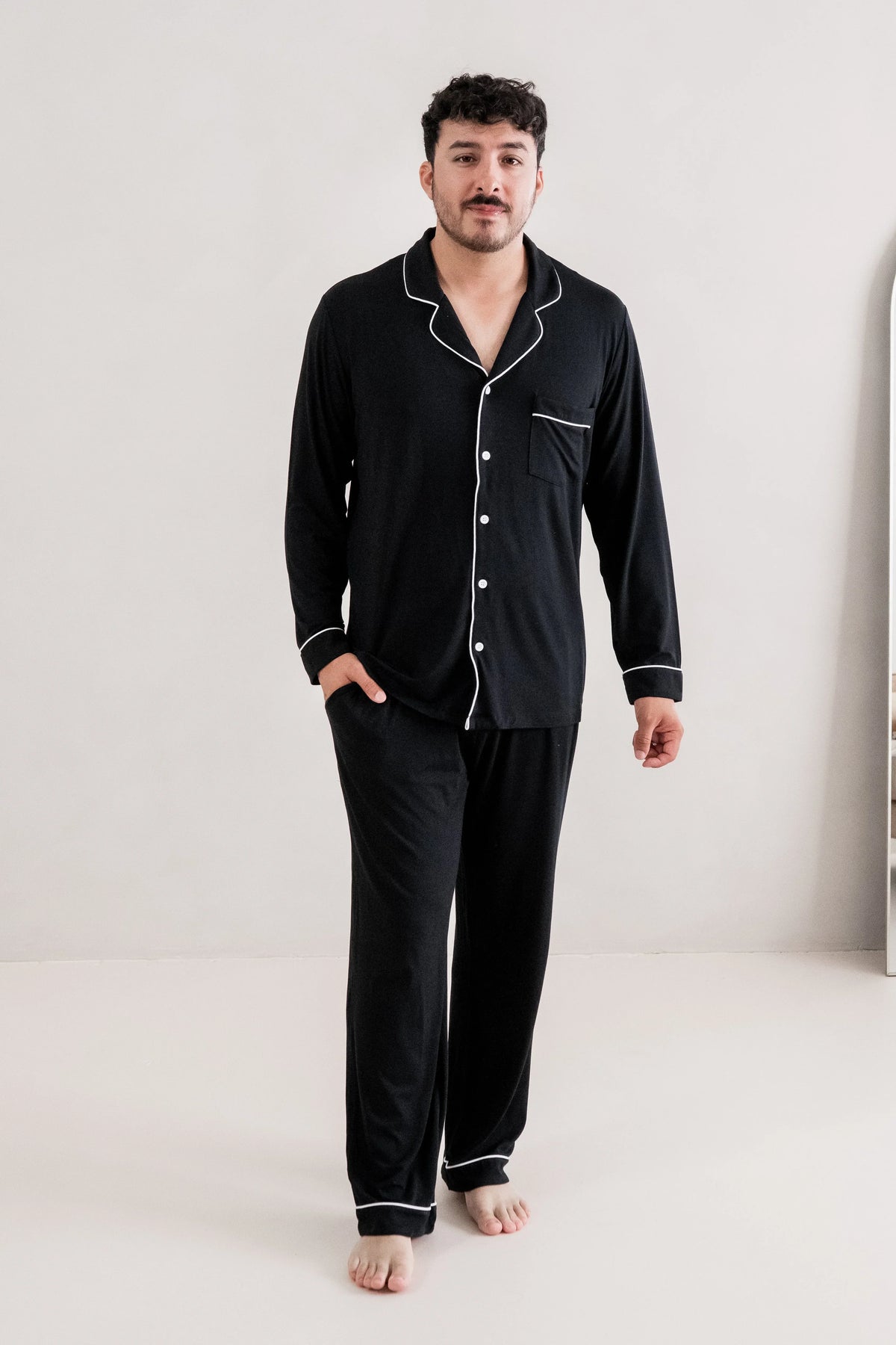 Men's Long Sleeve Pajama Set in Midnight Main image