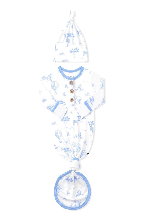 Knotted Gown with Hat Set in Toile Safari