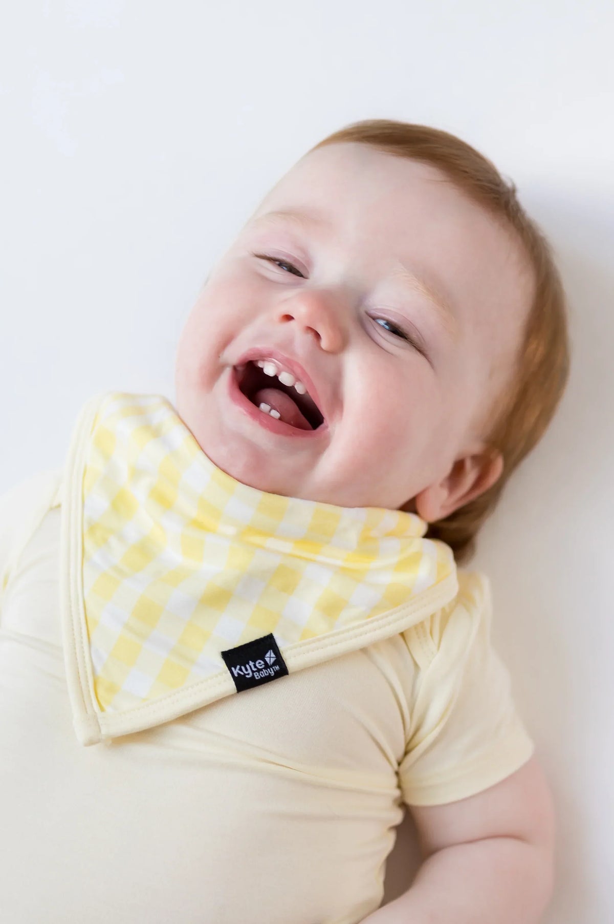 Bib in Gingham Chamomile Main image