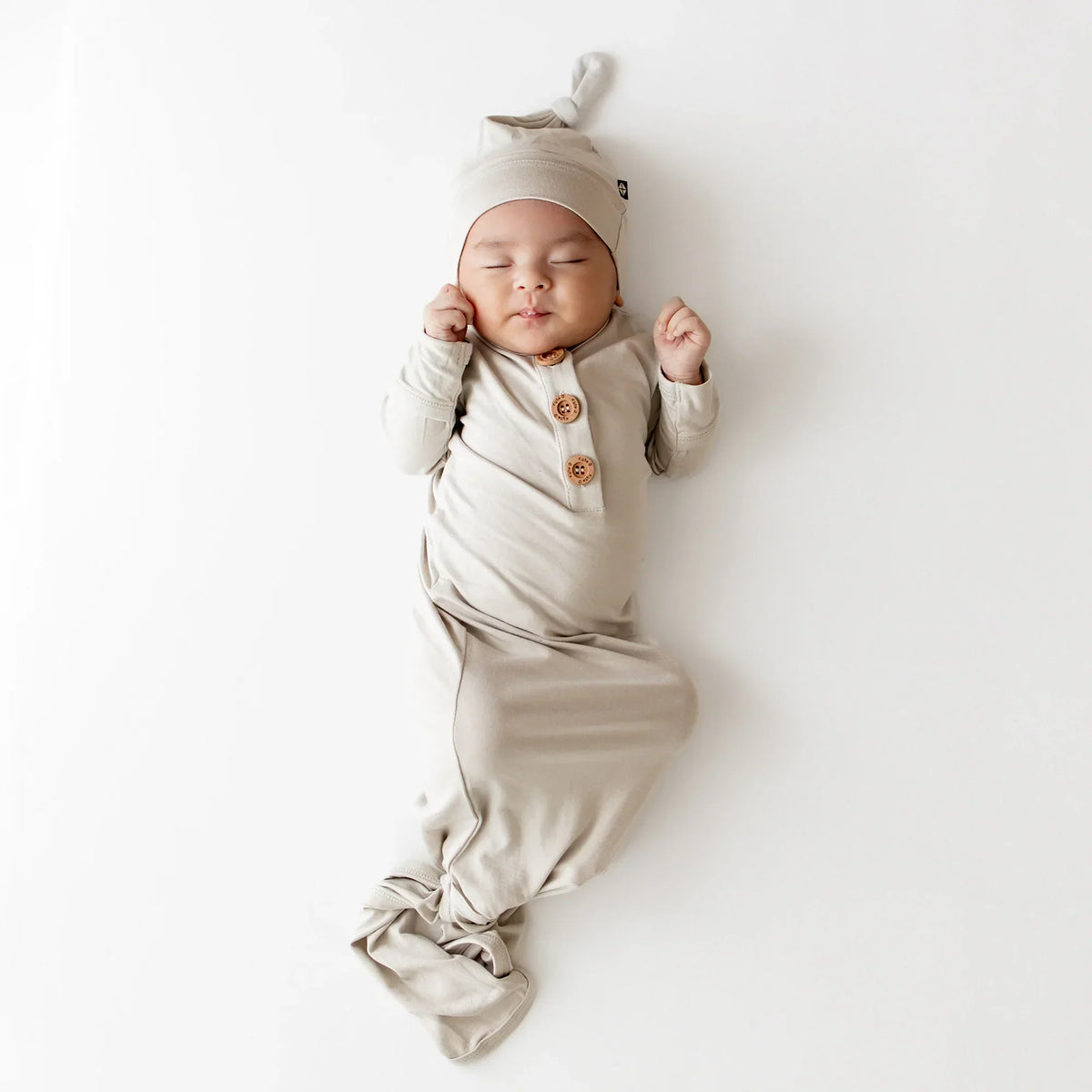 Knotted Gown with Hat Set in Oat Main image
