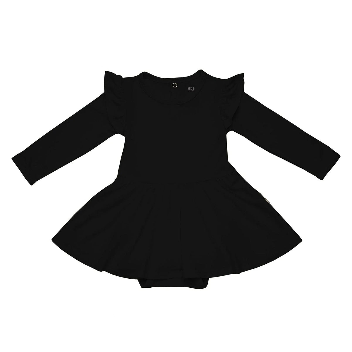Long Sleeve Twirl Bodysuit Dress in Midnight Main image