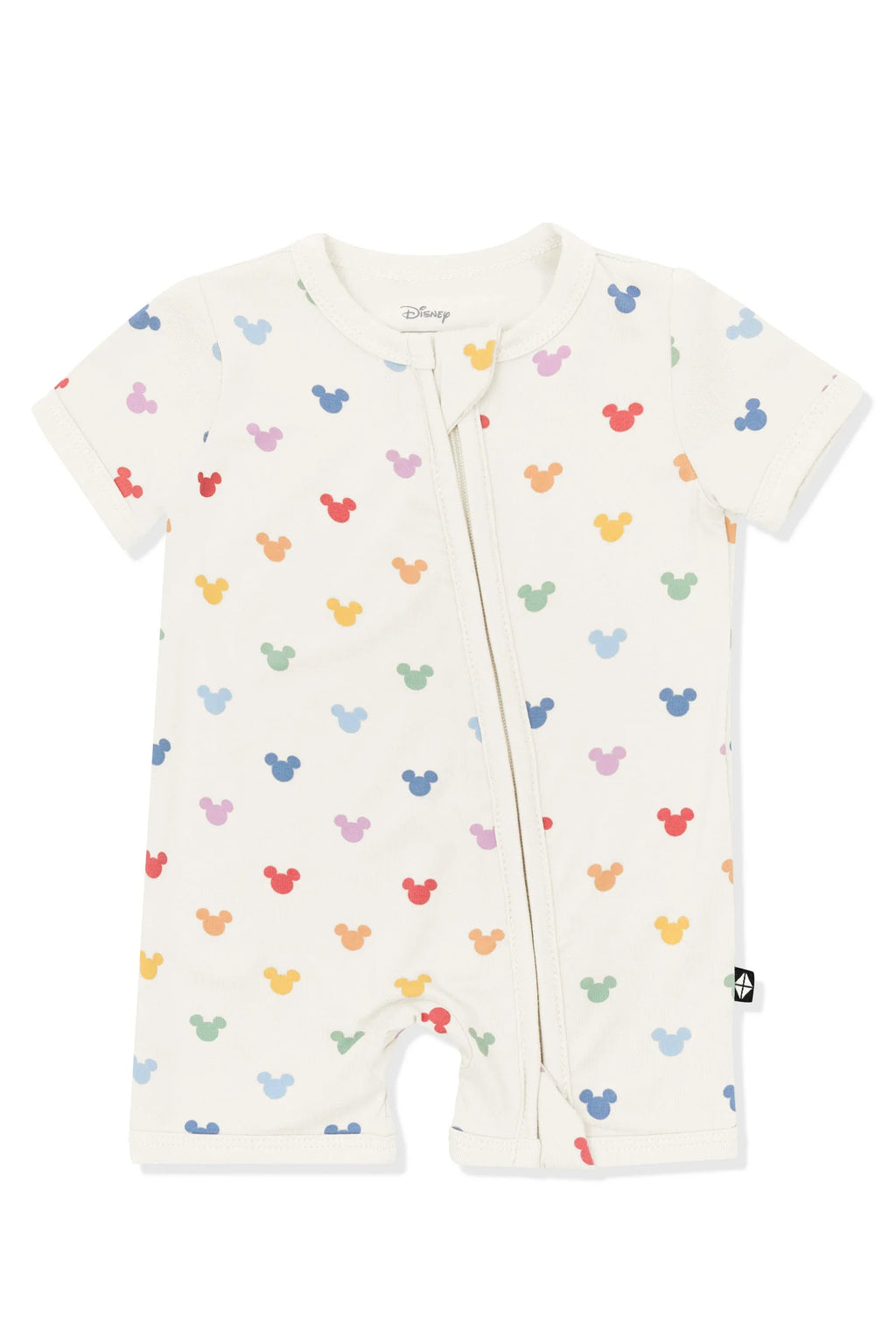 Zipper Shortall Romper in Pastel Mickey Mouse